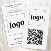 Simple Logo Text QR Code Vertical Format 名刺