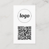 Simple Logo Text QR Code Vertical Format 名刺 (裏面)