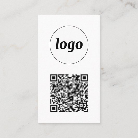 Simple Logo Text QR Code Vertical Format 名刺 (裏面)