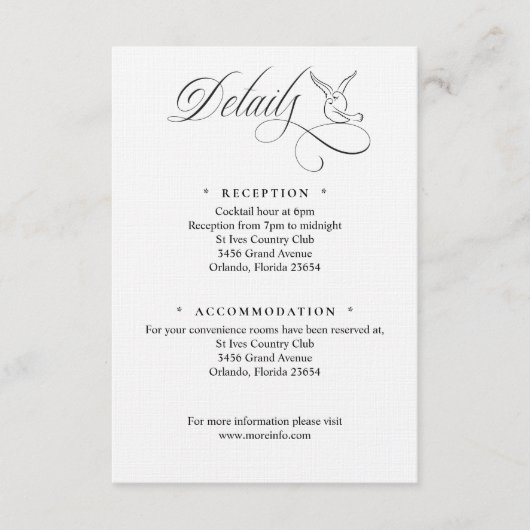 Simple Love Birds Script Details Enclosure Card エンクロージャーカード (正面)