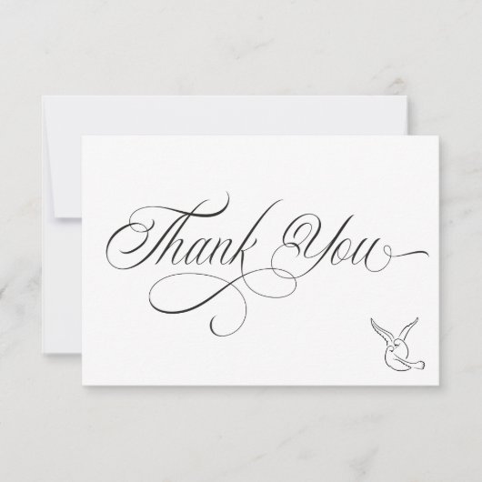 Simple Love Birds Thank You Card サンキューカード (正面)