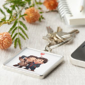 Simple Love Couple Keychain – Romantic Gift  キーホルダー (側面)