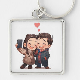 Simple Love Couple Keychain – Romantic Gift  キーホルダー