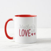 Simple Love Heart Typography Red Two Tone Mug マグカップ (左)