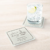 Simple Love is Brewing Coffee Bridal Shower  ガラスコースター (アングル)