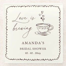 Simple Love is Brewing Coffee Bridal Shower  ガラスコースター
