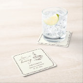 Simple Love is Brewing Coffee Bridal Shower スクエアペーパーコースター (インサイチュ)