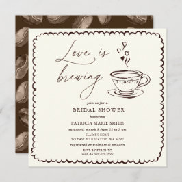 Simple Love is Brewing Coffee Bridal Shower 招待状