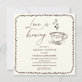 Simple Love is Brewing Coffee Bridal Shower 招待状 (正面)