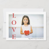 Simple Love Valentine's Dayフォトフラットカード シーズンカード (正面)