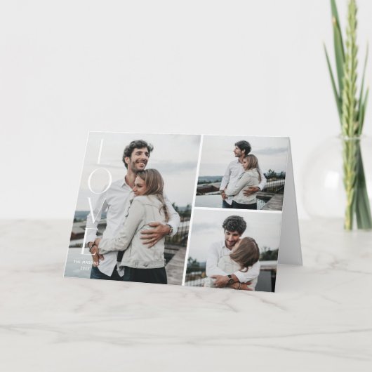 Simple Love Valentine's Day 3-Photo Card – 白 カード (正面)