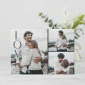 Simple Love Valentine's Day 3-Photo Card – 黒 招待状 (スタンド正面)