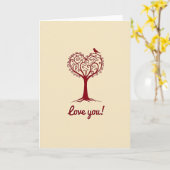 Simple Love You Heart Tree Card カード (黄色い花)