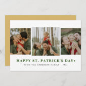 Simple lucky shamrock st. Patrick's Day 3 Photo シーズンカード (正面/裏面)