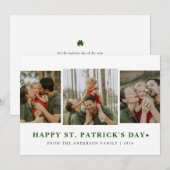 Simple lucky shamrock st. Patrick's Day 3 Photo シーズンカード (正面/裏面)