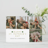 Simple lucky shamrock st. Patrick's Day 4 Photo シーズンカード (スタンド正面)