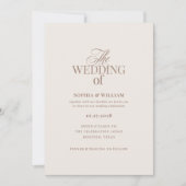 Simple Luxe Ivory and Taupe | Neutral Wedding 招待状 (正面)