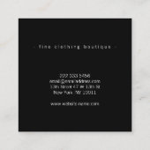 Simple Luxury Black & White Minimal Boutique スクエア名刺 (裏面)