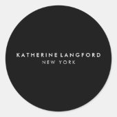 Simple Luxury Black & White Minimal Boutique ラウンドシール (正面)