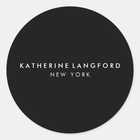 Simple Luxury Black & White Minimal Boutique ラウンドシール (正面)