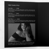 Simple Luxury Black & White Minimal Boutique 三つ折りカード (内部最初)