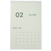 Simple Luxury calendar カレンダー (2月 2027)