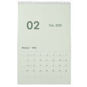 Simple Luxury calendar カレンダー (2月 2026)