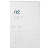 Simple Luxury Design カレンダー (2月 2027)