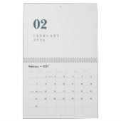 Simple Luxury Design カレンダー (2月 2027)