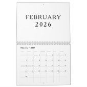 Simple Luxury Design Calendar カレンダー (2月 2027)