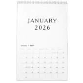 Simple Luxury Design Calendar カレンダー (1月 2027)