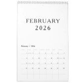 Simple Luxury Design Calendar カレンダー (2月 2026)
