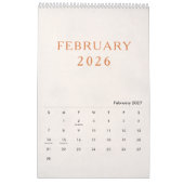 Simple Luxury Design Calendar カレンダー (2月 2027)