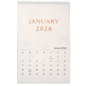 Simple Luxury Design Calendar カレンダー (1月 2026)