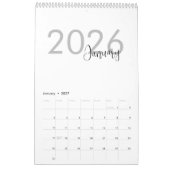 Simple Luxury Design Calendar カレンダー (1月 2027)