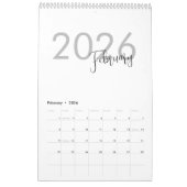 Simple Luxury Design Calendar カレンダー (2月 2026)