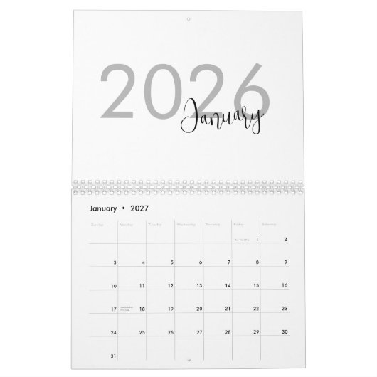 Simple Luxury Design Calendar カレンダー (1月 2027)