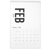Simple Luxury Design Calendar カレンダー (2月 2026)