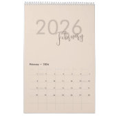 Simple Luxury Design Calendar カレンダー (2月 2026)