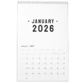 Simple Luxury Design Calendar カレンダー (1月 2027)