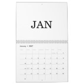 Simple Luxury Design Calendar カレンダー (1月 2027)