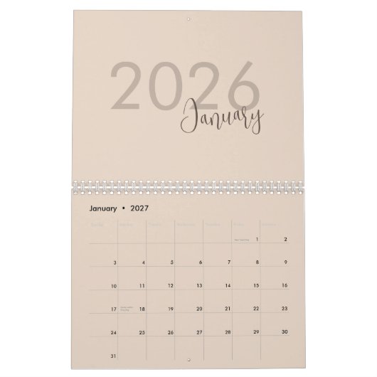 Simple Luxury Design Calendar カレンダー (1月 2027)