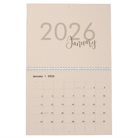 Simple Luxury Design Calendar カレンダー (1月 2026)