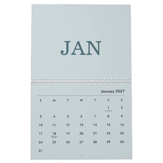 Simple Luxury Design Calendar カレンダー (1月 2027)