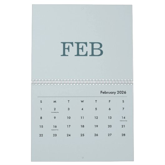 Simple Luxury Design Calendar カレンダー (2月 2026)