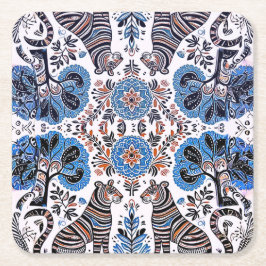 simple madhubani painting スクエアペーパーコースター