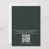 Simple Magnolia Floral Rustic QR Code Wedding 招待状 (裏面)