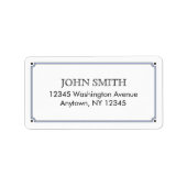 Simple Mailing Label with Blue Border ラベル (正面)