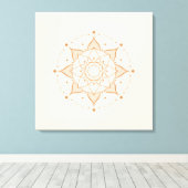 Simple Mandala Wall Art | Minimalist S Geomet キャンバスプリント (インサイチュ (ウッドフロア))