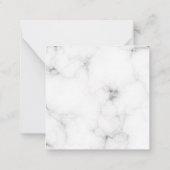 Simple Marble Gold Girly Script Monogram Square ノートカード (裏面)